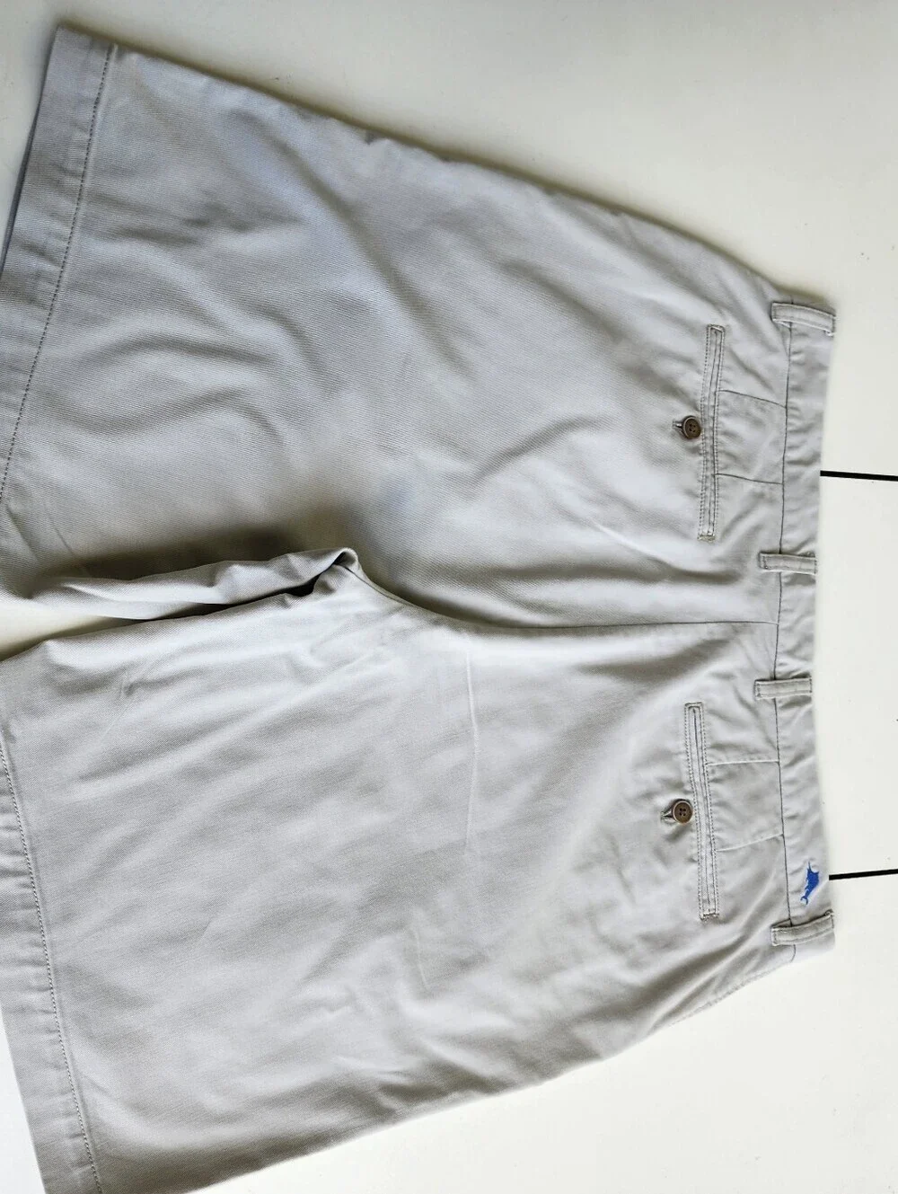 Tommy Bahama Men's Cotton Lyocell Chino Shorts Beach Travel Logo Beige Sz 38